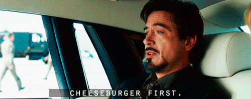 Always put the cheeseburger above anything else.