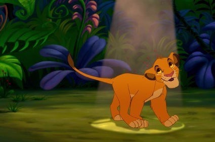 Simba (and Timon and Pumba) sing "Hakuna Matata"