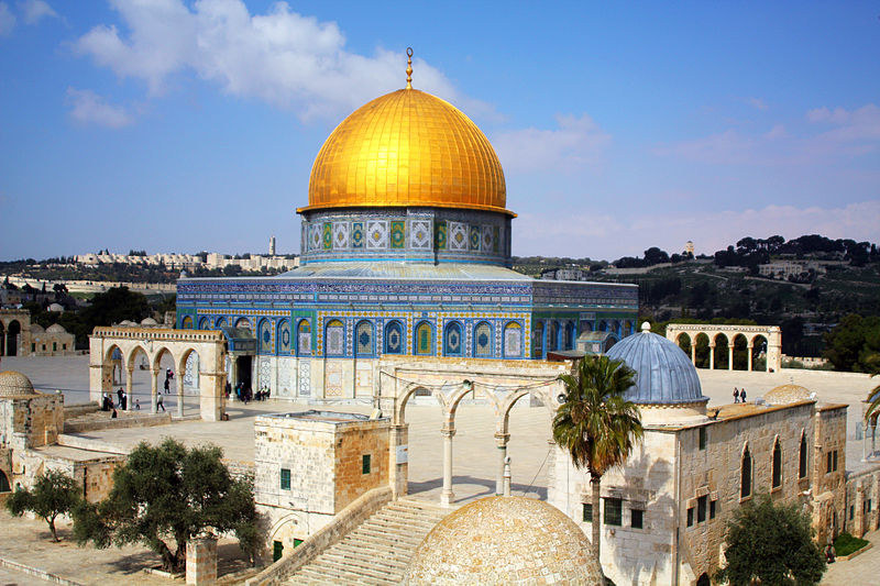 The Temple Mount, revered by Jews, Christians and Muslims alike. The Al Aqsa mosque is one of the most important holy places in the world for Muslims, as it is believed to be the place where the Prophet Muhammad ascended to heaven.