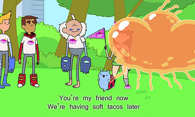 He's very friendly and loves making new friends. And soft tacos! (well, he said that once, but it's basically his new favorite food next to sugar peas now.)