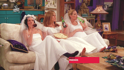 Reasoning: Monica, Rachel, and Phoebe drinking in wedding dresses is the highlight of this episode. This scene is hands down one of the best moments for the three best gal pals on Friends.
