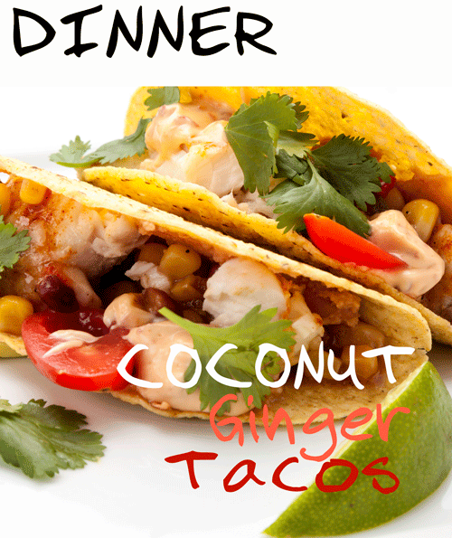 Blend in this Coconut Ginger Rice to make a sweet tangy Thai-Taco Tuesday.