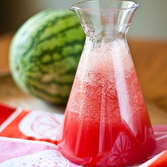 To make watermelon juice, puree chunks in a blender, strain, and discard solids.