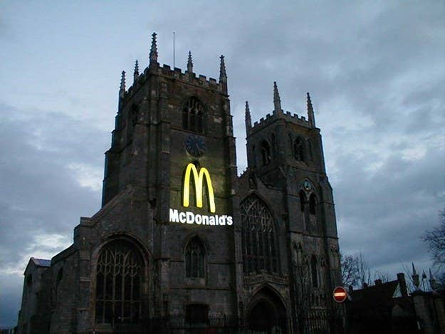 A survey by Sponsorship Research International of 7,000 people in six countries found that 88 percent could identify McDonald's famous arches, while only 54 percent could name the Christian cross.