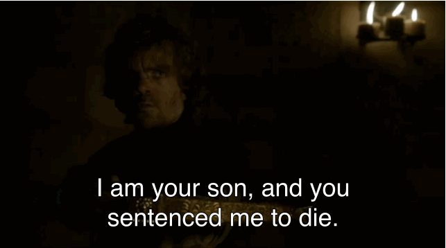 Après avoir tué Shae, et découvert l'ultime trahison de son père, Tyrion décide d'exécuter ce dernier.