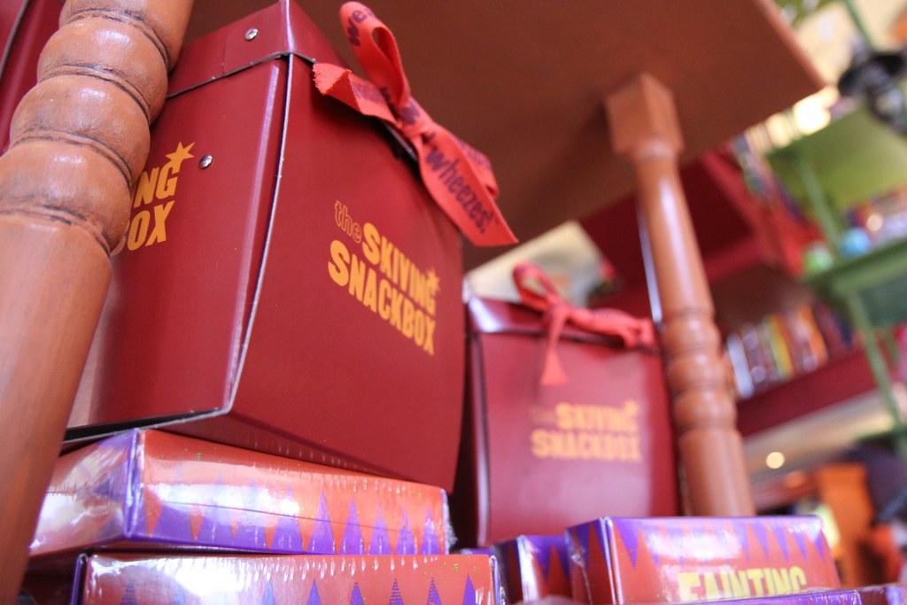 A Skiving Snackbox is a range of sweets to make the user ill. It was often used at Hogwarts to get a student out of class.