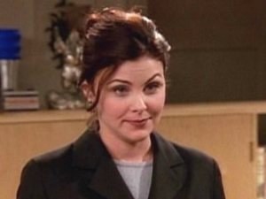 Seen In: Season 3, Episode 14Dated: Joey and Chandler (not at the same time)It Didn't Work Out Because: Joey mistook her prosthetic leg to be a log of wood and threw it in the fire and promptly ran away. She breaks up with Chandler because she hates his "nubbin" — aka third nipple.
