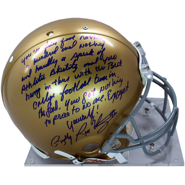 Rudy Ruettiger Signed Notre Dame Helmet