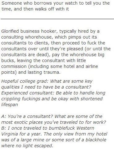 Related words: bullshit, corporate, expert, slut