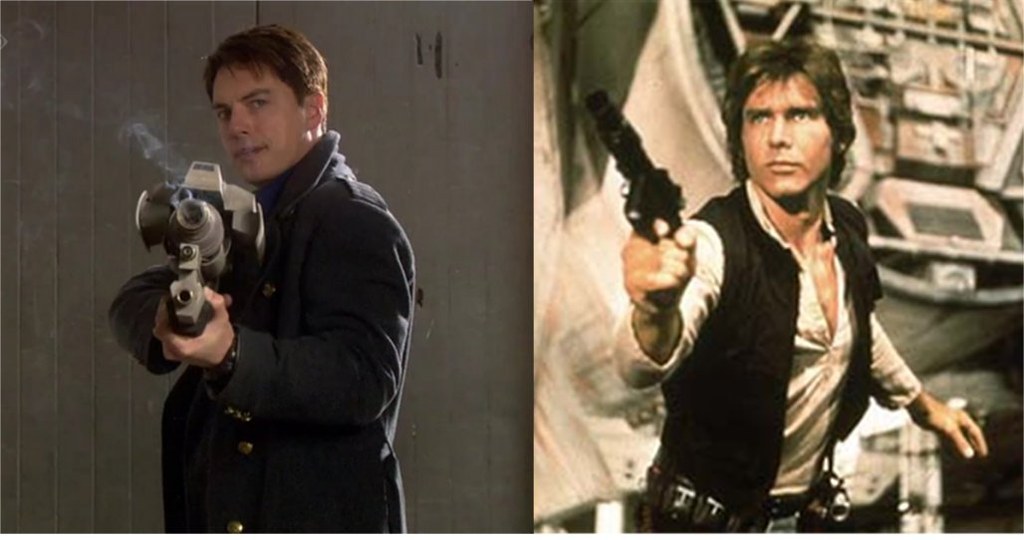Captain Jack Harkness v Han Solo.Could Jack stop flirting long enough to fight Han? Would Han get a bad feeling about Jack and shoot first? We don't know, but want to see!