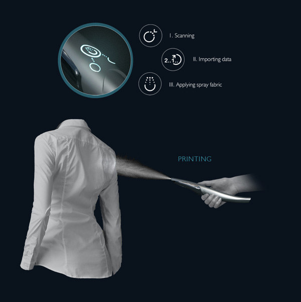 "Imagine a pen that mends your clothing by printing fabric! The ripped portion gets a brand new printed patch of the same fabric and a quick-fix repair.- With fabric pen you can select the type of fabric material by percentage of which your clothing is made of.- Scan the fabric’s color with the pattern and print a patch of the exact material on the damaged area.- The printed patch attaches itself to loose threads and masks itself into the pattern of your clothing."