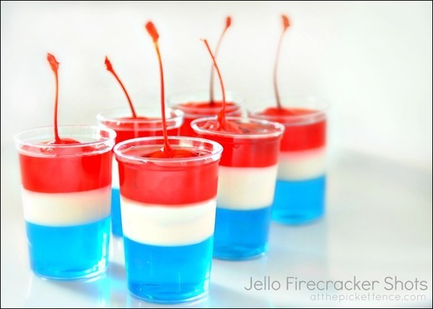 Jell-O Firecracker Shot(Fun fact: New Hampshire was the first state to declare independence from England. Live free or die!)