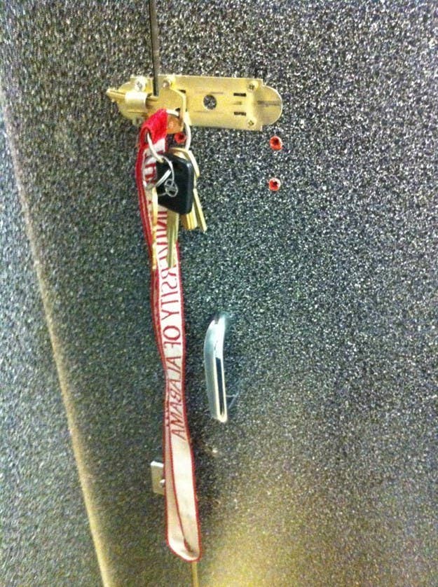 If you have a caribiner that fits in the latch, that works too.