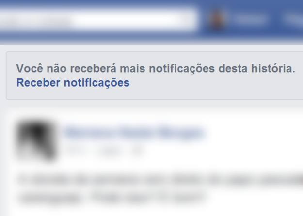 parar notificações do Facebook