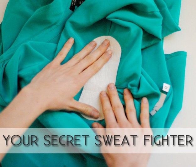 Place pantyliners in silk shirts to hide sweat.