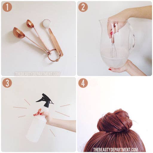 Since your hair soaks up the first liquid it comes into contact with, make it a conditioning elixir, and not chlorine. Get the recipe here.