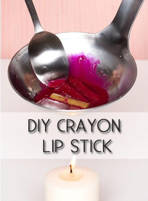 Create fun summer lip shades by melting down crayons.