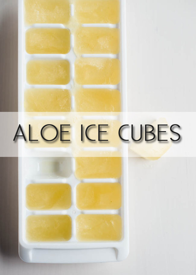 Freeze aloe vera in ice cube trays for sunburn relief.