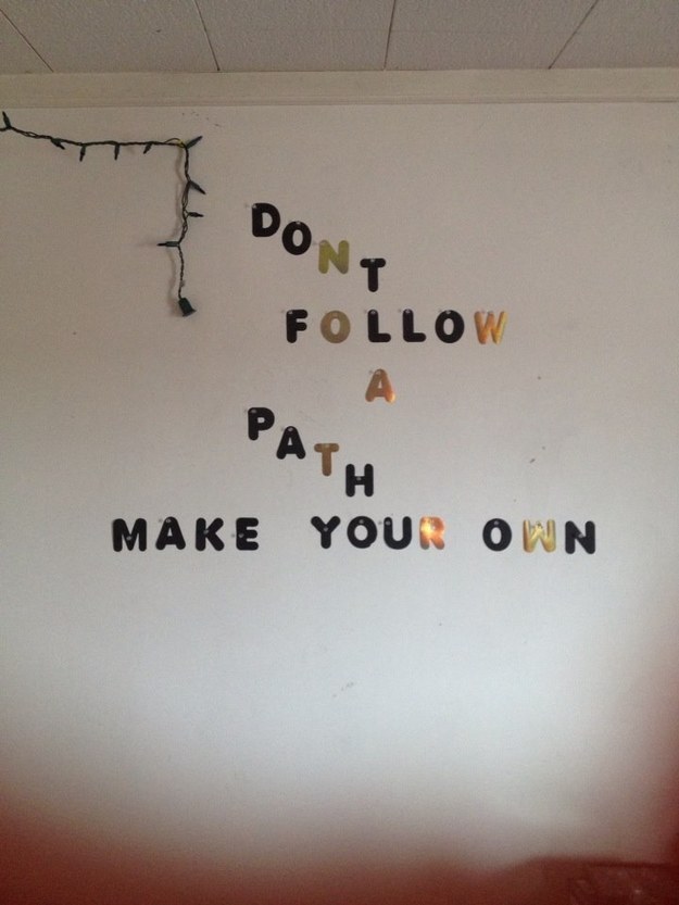 I did a few Pintrestcentric projects to pass the time, and came up with my very own Tumblr inspired wall art. Get crafty dudes.