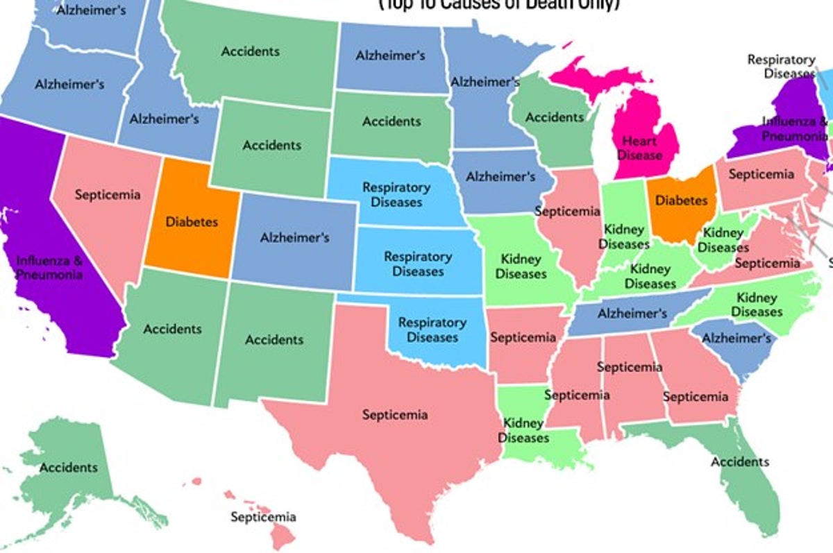 These Maps Can Tell You How You'll Probably Die (depending On Where You 