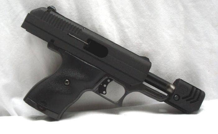 This is the type of gun found in toy aisle, a HI-POINT MODEL C9 Comp 9mm LU...