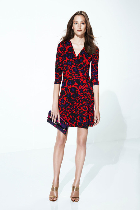 The brand's new artistic director brought back a popular 70s poppy print for DVF's signature wrap dresses.