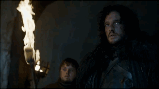 Après avoir prouvé qu'il pouvait être un véritable leader, et que son rôle à Castle Black est essentiel, Jon Snow décide de repartir bouder dans la neige. SANS arme. WTF.