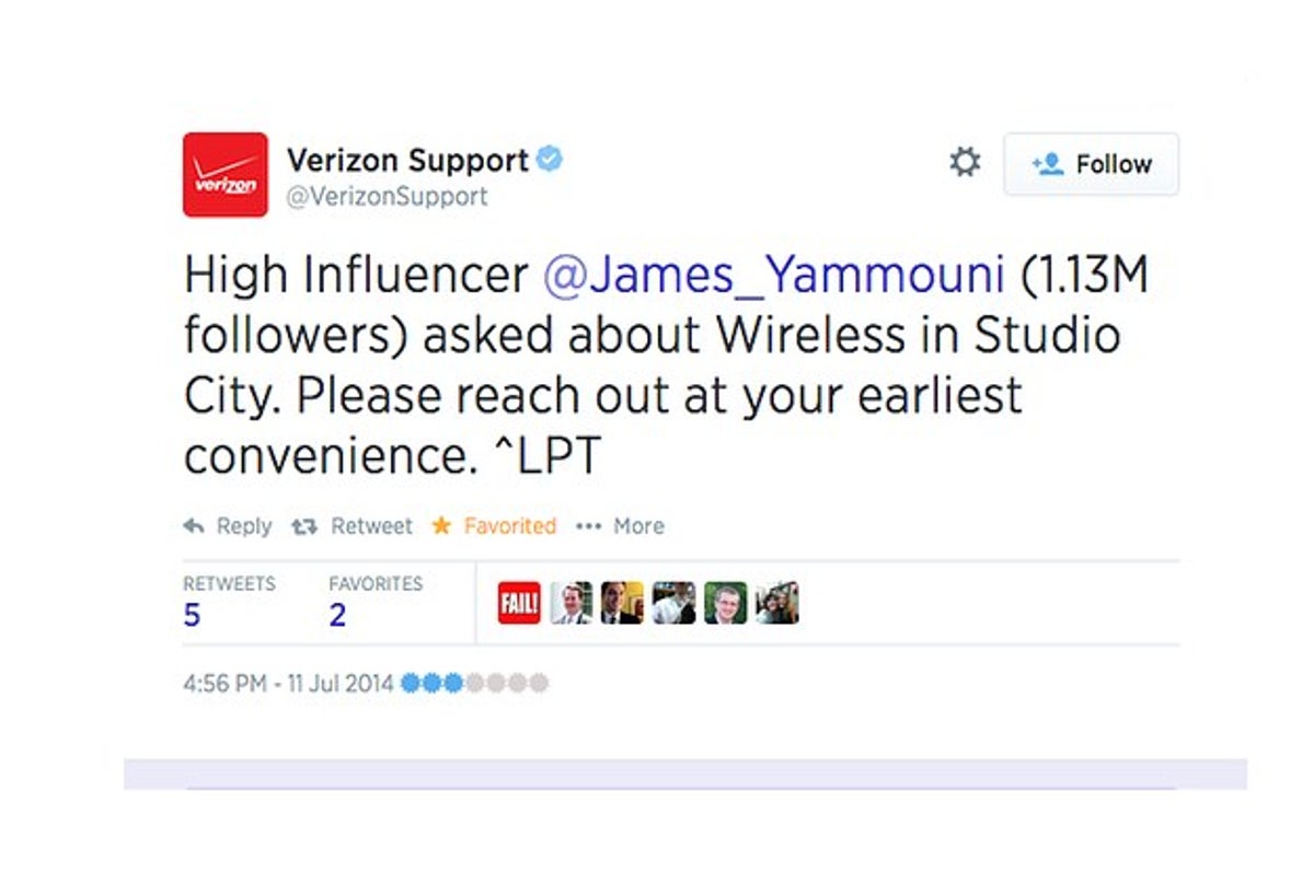 Verizon Tech Support Prioritizes Help By Users' Social "Influencer" Level