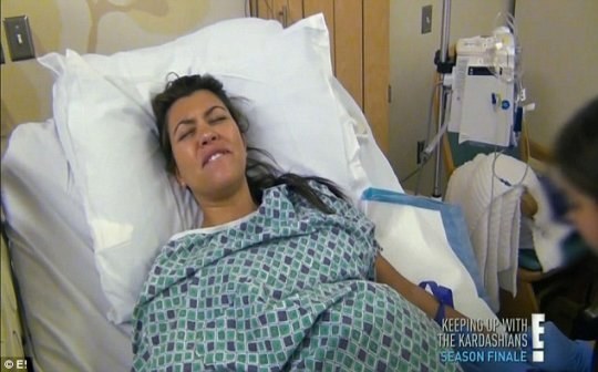 Kourtney graphically pulls yet another child out of herself. It's just as terrifying as it sounds. Welcome to the world, Baby Disick #3.