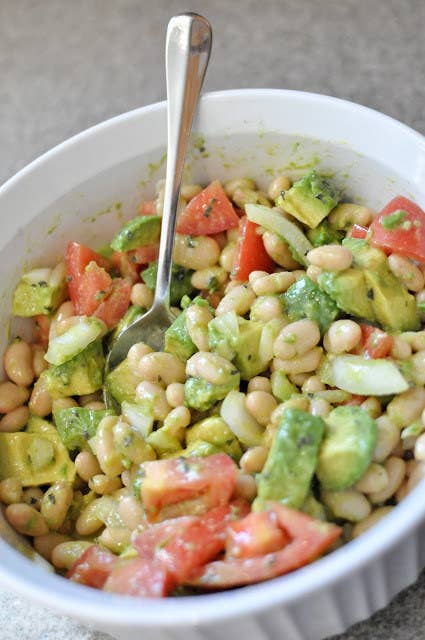 Make this for yourself, get more than 25g of protein. Or split it with a friend, serve with two slices of whole wheat toast (4g/protein each), and get 20g. Win/win. Recipe here.