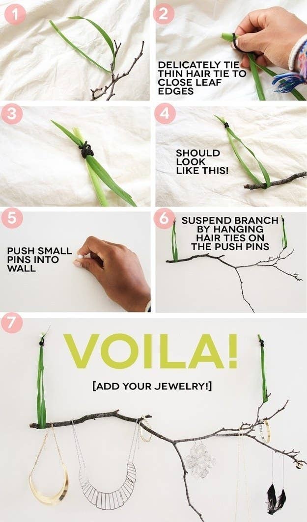 To make it slightly more permanent, use ribbon or string instead of a leaf and knot closely to the branch.