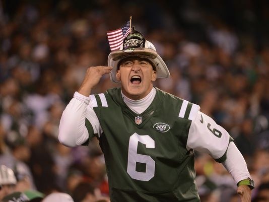 Again an unofficial mascot, who quit in 2012 after being harassed for wearing a Mark Sanchez jersey. He did not create the chant, "J-E-T-S, Jets, Jets Jets!" but he has lead it since appearing at games in 1986.