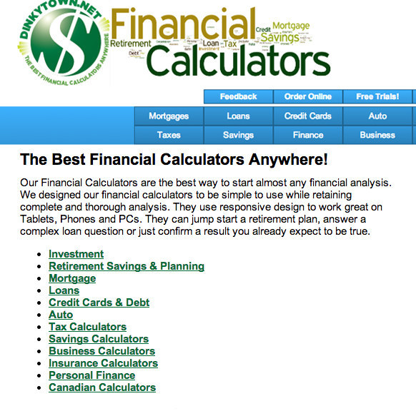 dinkytown canadian financial calculators