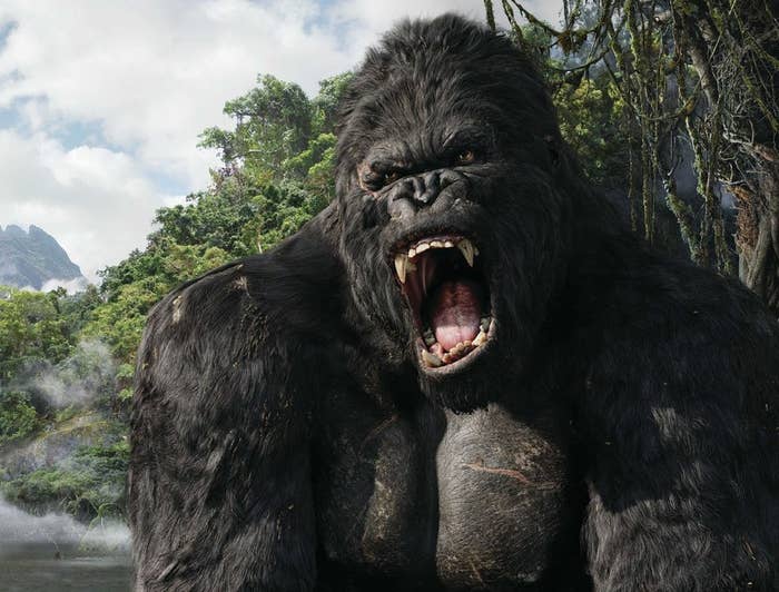 Here's the flip-side of what can happen when you unveil a Comic-Con surprise: At the end of Legendary Pictures' brief 45-minute panel, company chief Thomas Tull showed off a sizzle reel of a man intoning dark portents of a primeval landscape as the camera moved across a jungle island during a driving rainstorm. Some fans began to cheer, thinking it was a surprise look at Jurassic World. Nope. Instead, the clip ended with King Kong beating his chest, and a logo proclaiming "Legendary's Skull Island." No one cheered. People seemed confused. One man yelled, "REALLY?!"The above image, by the way, is from 2005's King Kong, but although Skull Island doesn't have a confirmed director, screenwriter, or cast yet, it does have a release date: Nov. 4, 2016. So there are at least two more Comic-Cons for this movie to make a better impression. —ABV