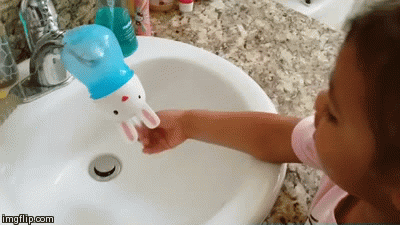 Sink extenders using lotion bottles can be found all over the Internet, but this dad realized that if you make the extender out of something a kid loves, they'll be more likely to use it.