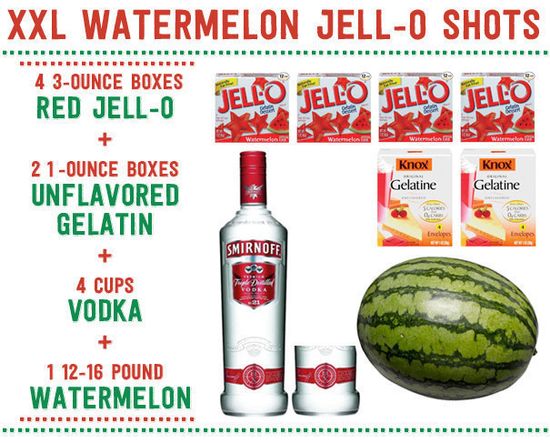 Jello shots vannmelon