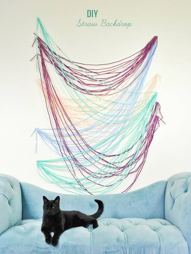 They spray painted clear ones, but you could use straws that are already colorful. See the tutorial here.