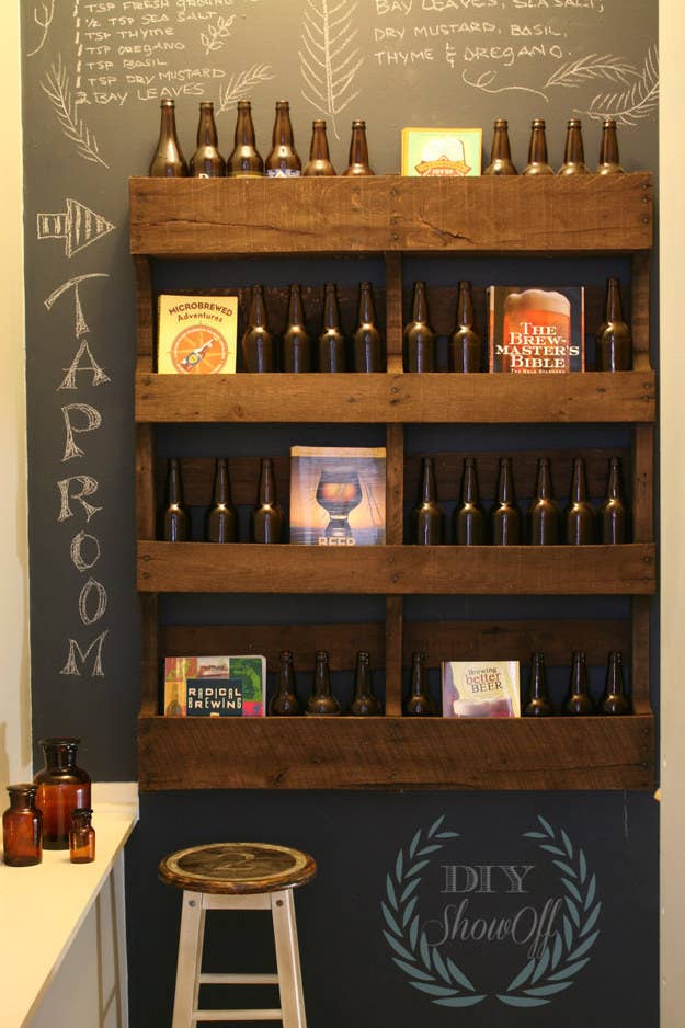 Here's the how-to. IMHO, you should fill the shelf with full bottles, though.