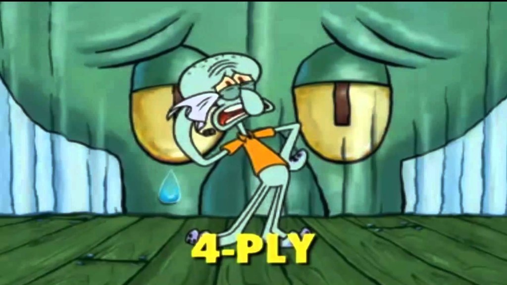 He's always had a penchant for stagecraft, but when Squidward perfectly mimes the choreographed Boys Who Cry number," 4-Ply," he best conveys what it is that we love about this sensitive performance artist...and about boy bands in general.