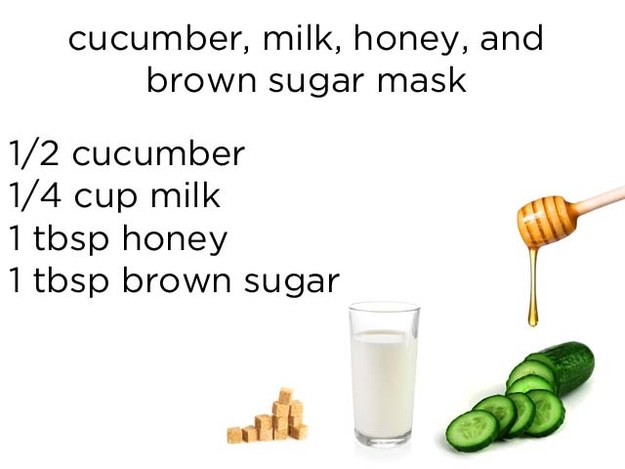Cucumber, Milk, Honey, And Brown Sugar Mask