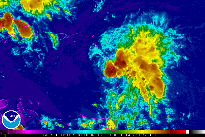 As of 11 p.m. ET Friday, the storm had maximum sustained winds of 50 mph and was located 180 miles southeast of St. Croix. Bertha was moving WNW at 22 mph, the National Hurricane Center said.