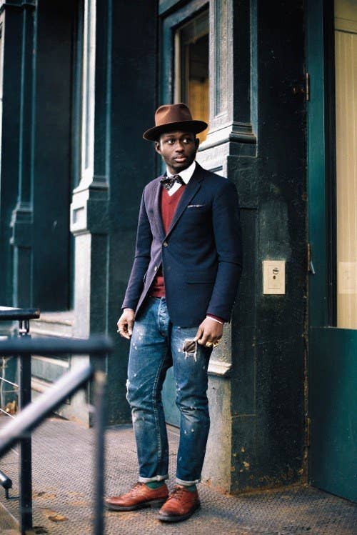 He loves his layers! Steven has a classic but retro and trendy look that I love. He is up and coming and you should pay attention!