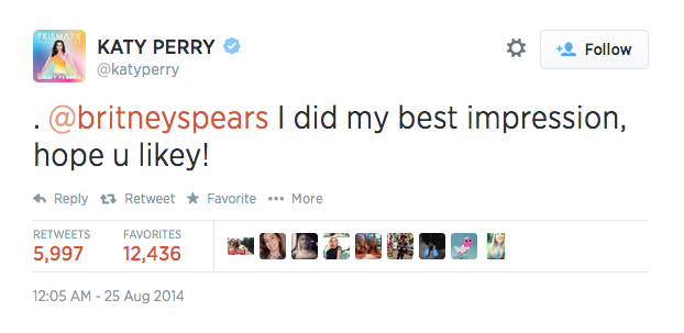 Britney Spears Approves Of Katy Perry's Ode To Her At The VMAs