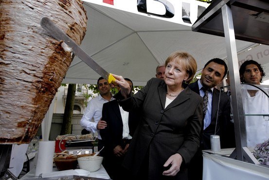 Germany doesn't make women like Angela Merkel anymore. It's that East German toughness, you know? Merkel is definitely stronger than she looks, and could totally beat you in arm wrestling. Plus she knows how to slice your meat just right. (Can't get that image out of your head, now, can you?)