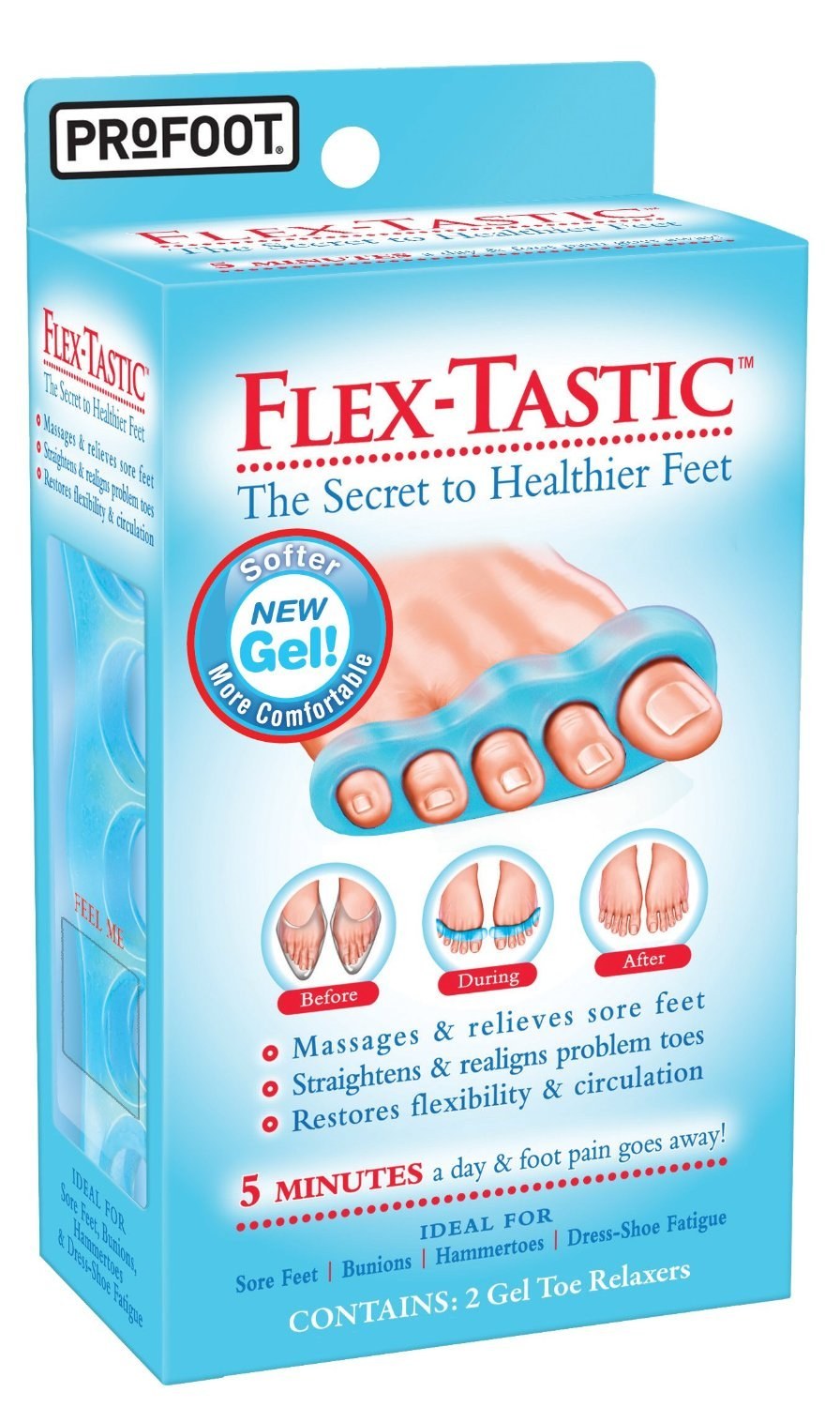 The Flex-Tastic exerciser separates, strengthens and helps realign your toes.