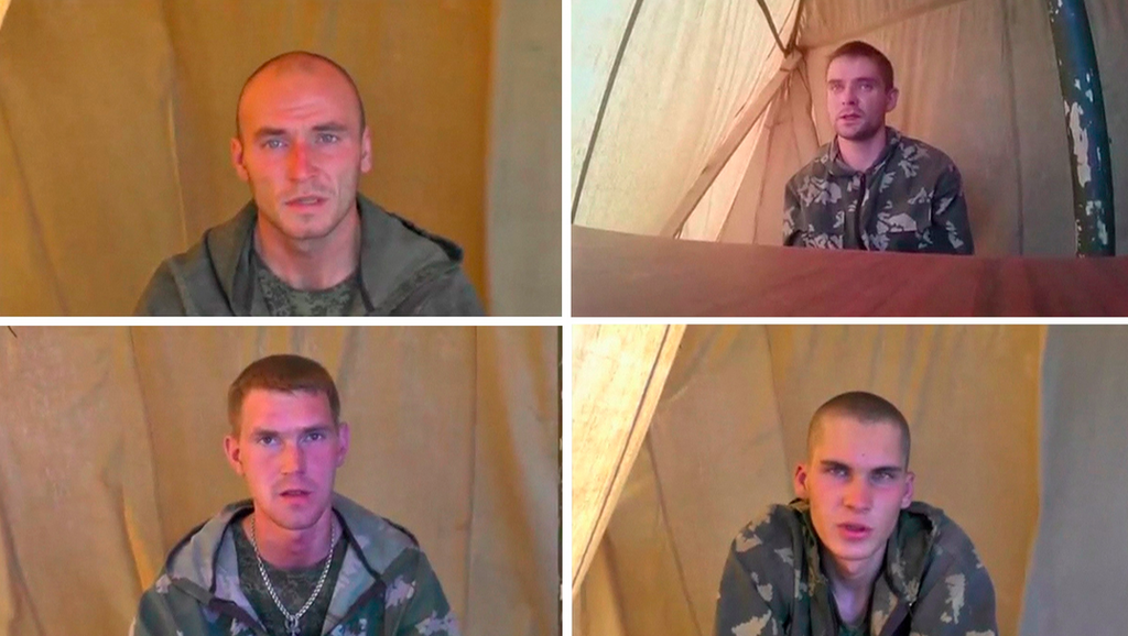 A group of Russian soldiers who were captured on Ukrainian territory on Monday, Aug. 26, according to the Ukrainian Security Service.