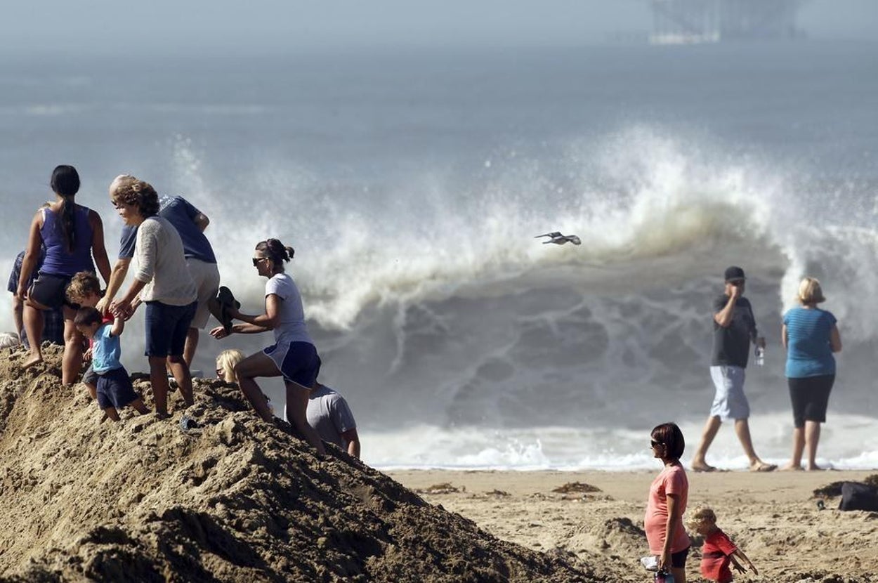 California Surfers Ride Massive Waves Whipped Up By Hurricane Marie