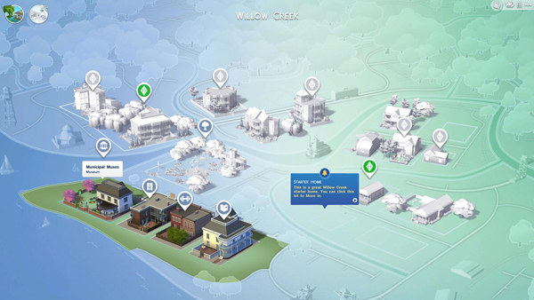 The Sims 4 will launch with two worlds – Willow Creek and Oasis Springs – and each will be split into neighbourhoods. Just steer clear of the bad ones at night!