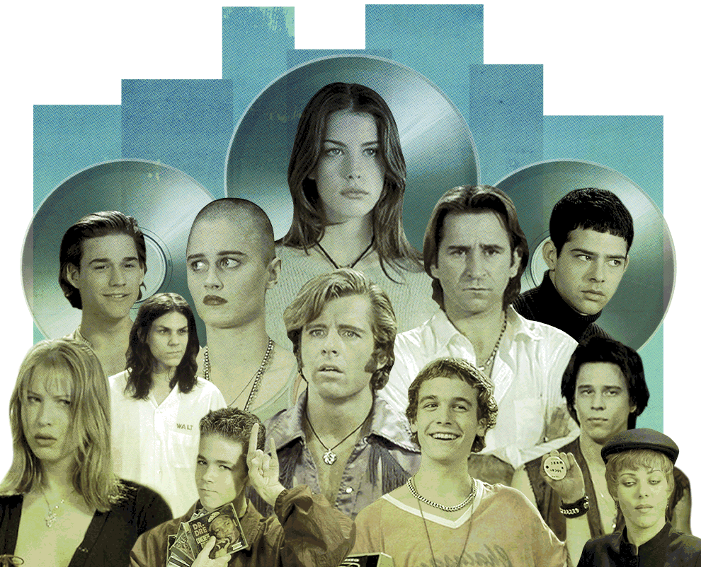 Counter-clockwise from top: Johnny Whitworth (A.J.), Robin Tunney (Deb), Liv Tyler (Corey), Anthony LaPaglia (Joe), Rory Cochrane (Lucas), Coyote Shivers (Berko), Debi Mazar (Jane), Ethan Embry (Mark), Maxwell Caulfield (Rex Manning), Brendan Sexton (Warren), Kimo Wills (Eddie), Renee Zelweger (Gina).