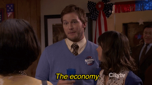 Ah yes, the economy.#AndyDwyerforPrez2016